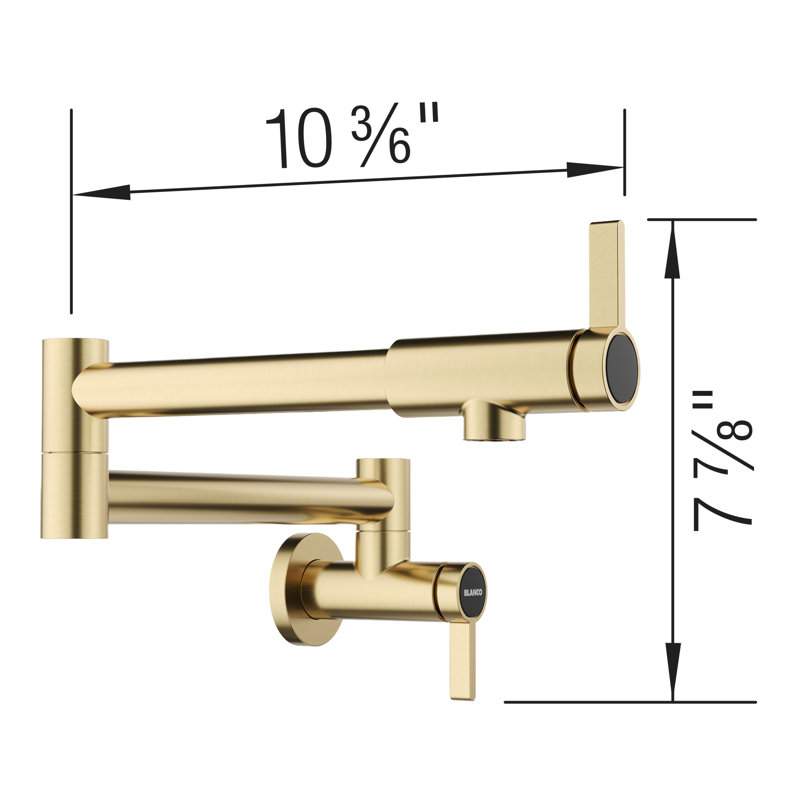 Culina II Wall-Mounted Pot Filler, Satin Gold