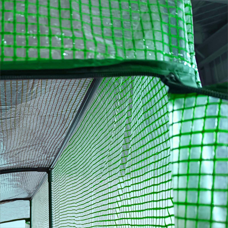 7' X 3' X 7' Lean To Greenhouse, Walk-In Green House, Plant Nursery With 2 Roll-Up Doors And Windows