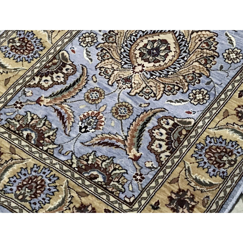 Tapis gris / or en laine tissé à la main Manchuria