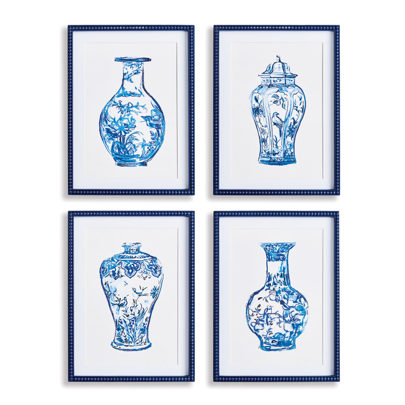 Urnes ornementales en bleu