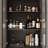 Modern Aluminum Frame Bookcase Set With Tempered Glass Doors, 3-Color LED Lighting, And Storage Drawers