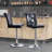 Vintage Faux Leather Bar Stools Set of 2, Adjustable Height Swivel with Crystal Clasp-816088255