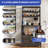 Kitchen Bakers Rack with Cabinet, 4 Shelves & Built-In USB/Power Station MDF Storage Workstation