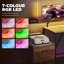 Bureau de jeu 76 po réversible avec lumières RVB et ports USB, brun rustique-1403788645