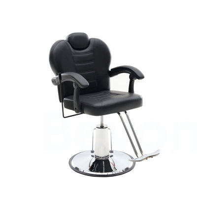 Fauteuil de coiffeur inclinable 102 ° à 140 ° pour salon de coiffure, chaise de salon pivotante à pompe hydraulique sur 360 ° pour styliste - mise à niveau noire