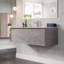 Aurora 48 po Meuble-lavabo mural simple en béton gris avec comptoir en quartz de Carrare et lavabo en porcelaine encastré-385698898