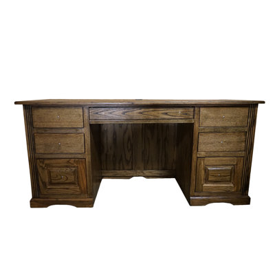 Bureau double caisson en bois massif Rafeef