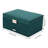 3-Layer Dark Green Flannel Ring Necklace Jewellery Box with Lock