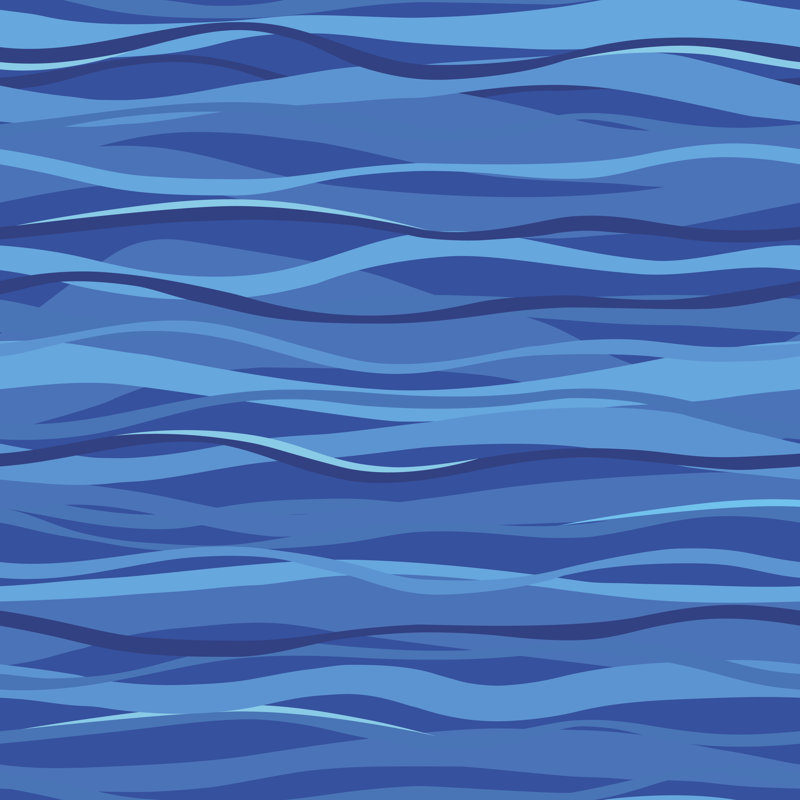Pattern With Waves - Wrapped Canvas Print, 12" H x 12" W x 1" D