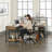 L-Shaped Metal Base Executive Desk