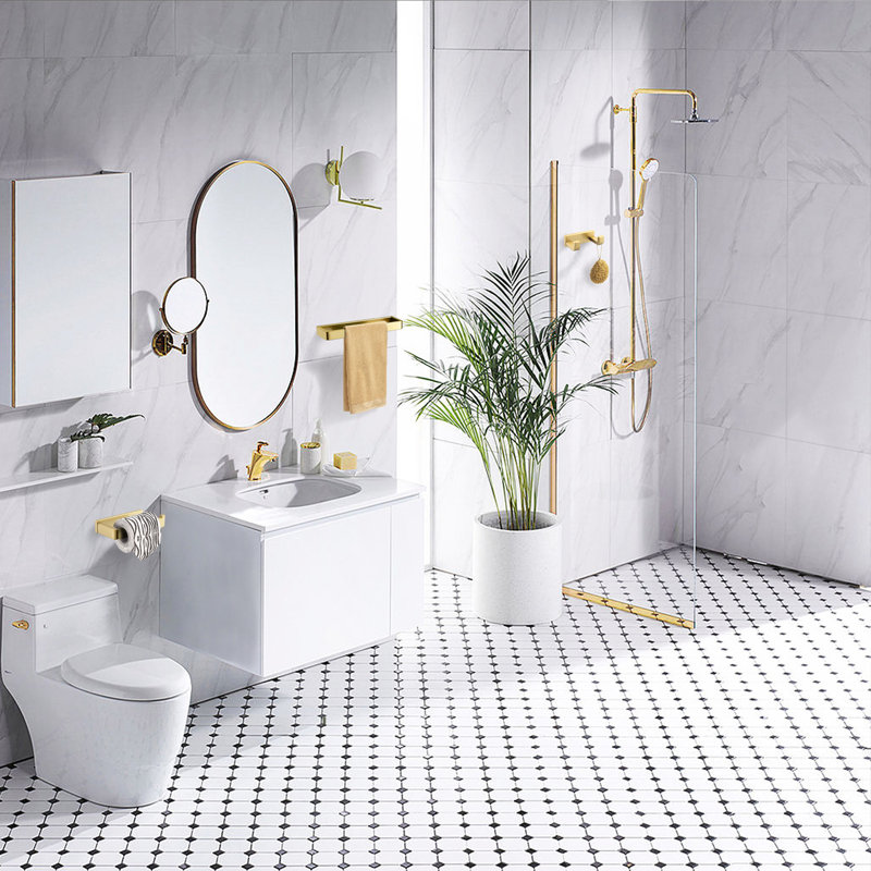 3-Piece Stainless Steel Bathroom Hardware Set, Rose Gold
