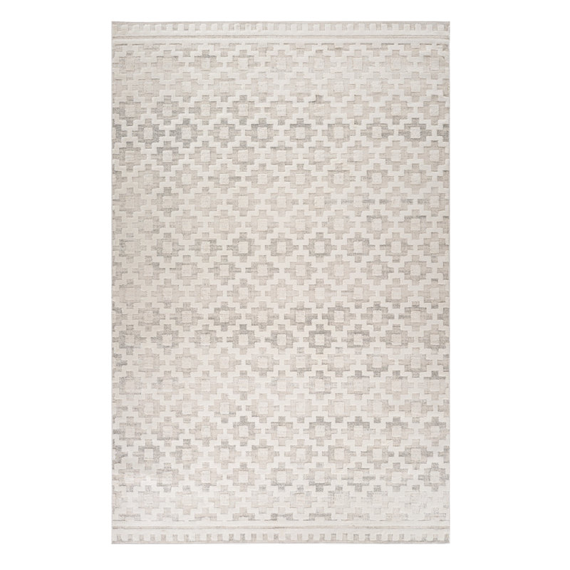 4' X 6' Cream and Beige Moroccan Area Rug