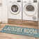 Non-Slip Rubberback Blue Laundry Room Runner Rug