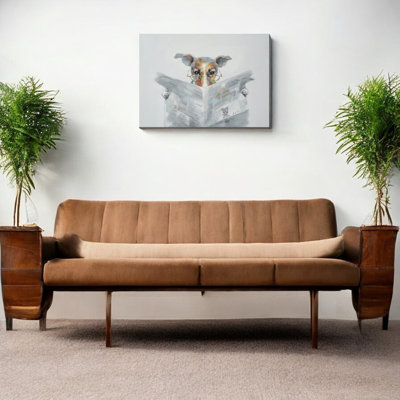 Chien lisant 50% - peinture à la main