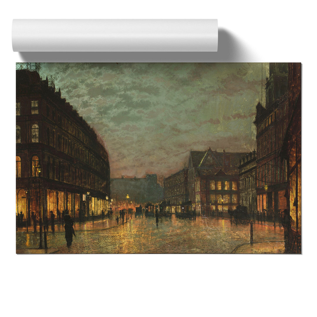 Boar Lane Leeds by Lamplight by John Atkinson Grimshaw - Frameless Print