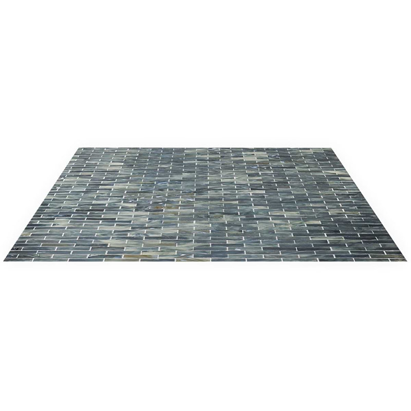 Artwater Iridescent Polished Glass Mosaic Tile, Night Black