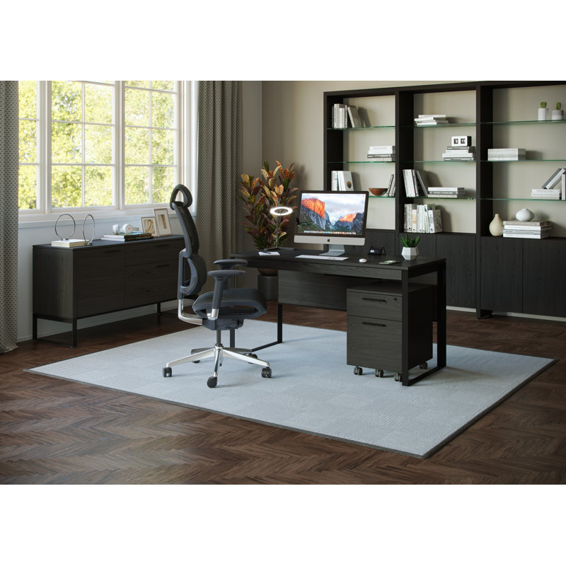 Linea Office Multifunction Cabinet, Charcoal Stained Ash