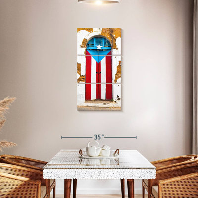 " Puerto Rican Flag Door " 3 Piece Art Color Photography Print