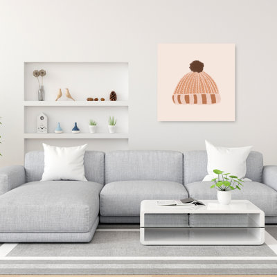Cozy Knit Beanie, paysage contemporain abstrait, impression d'art mural