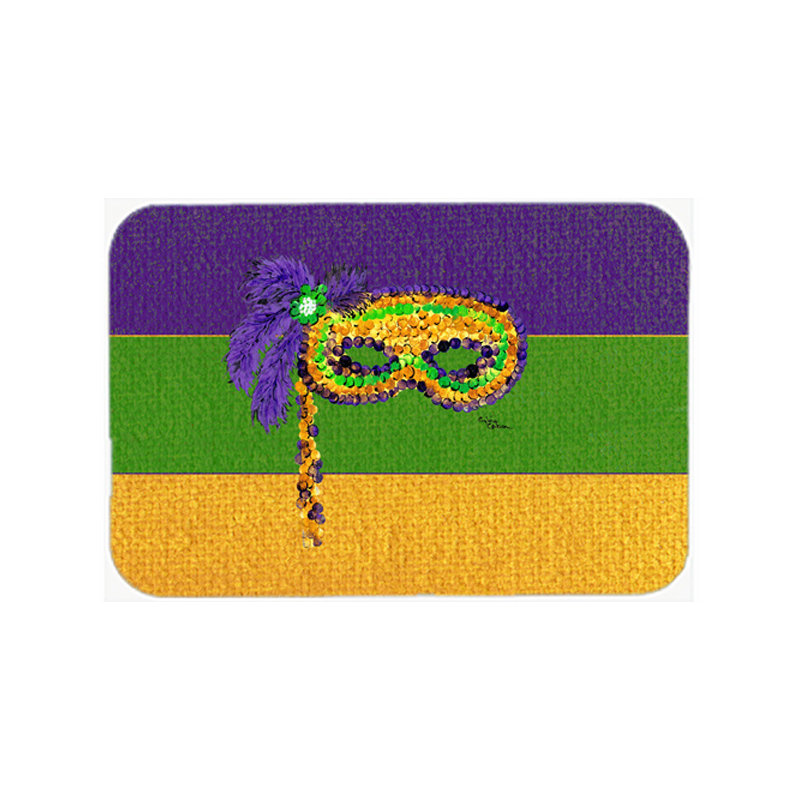 Planche à découper en verre à masque gras east urban home mardi gras