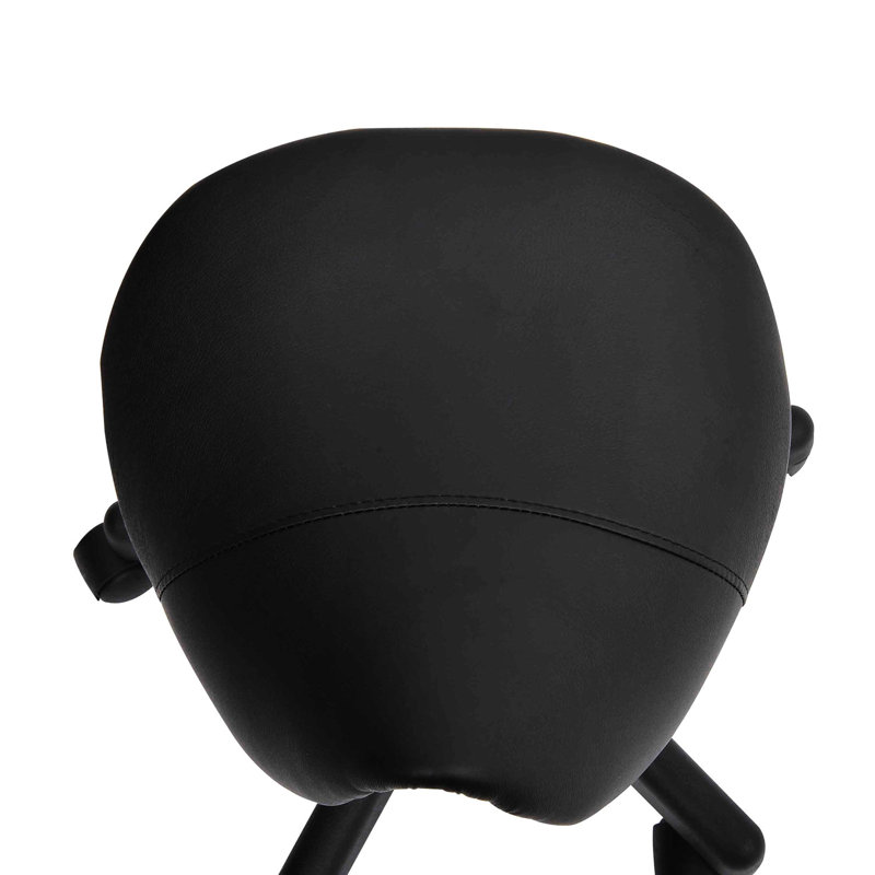 Siège de selle roulant à hauteur réglable, similicuir ergonomique, mouvement doux dans le spa, salon, massage, bureau, tabouret noir, cuir pour usage professionnel