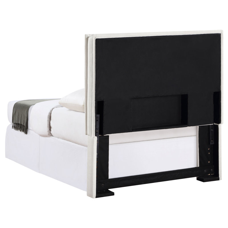 Jamain Upholstered King Panel Headboard Sand, Twin