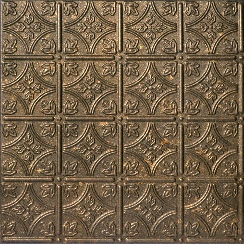 Emma's Flowers Rusted Steel Glue-Up Polystyrene Ceiling Tile