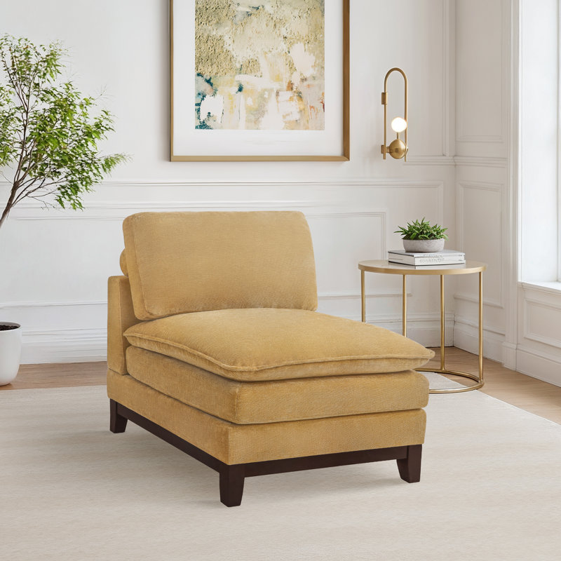 Gary Armless Accent Chair, Ginger Chenille