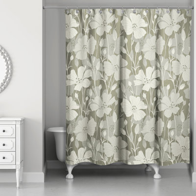 Rideau de douche simple à motif floral 