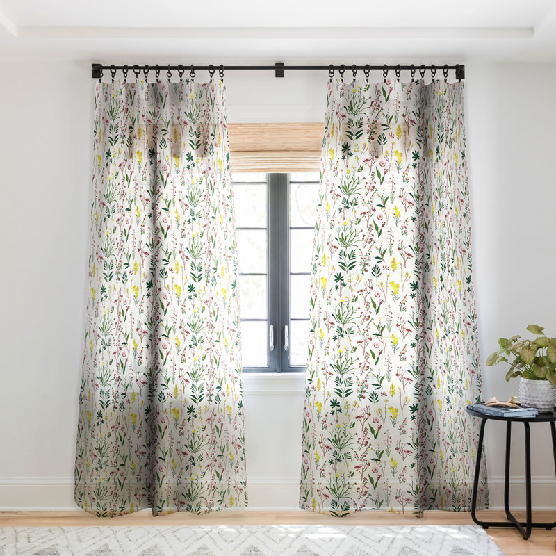 Rideau transparent Holli Zollinger Wildflower, 50 po x 84 po