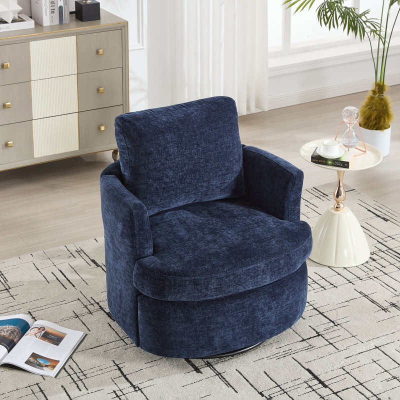 Fauteuil demi-tonneau pivotant à 360 degrés, Bleu