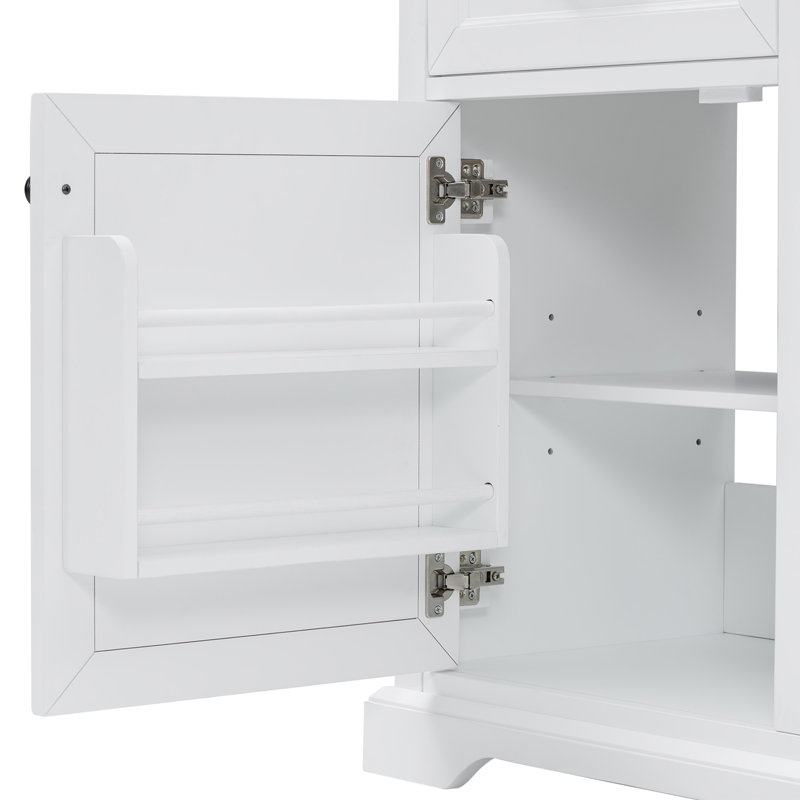 Meuble-lavabo 36 po avec lavabo en céramique, 2 tiroirs basculants, charnières de porte à fermeture en douceur,, Blanc
