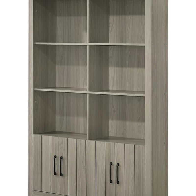 Bibliothèque en chêne gris N 47 "avec portes d'armoire Nilda