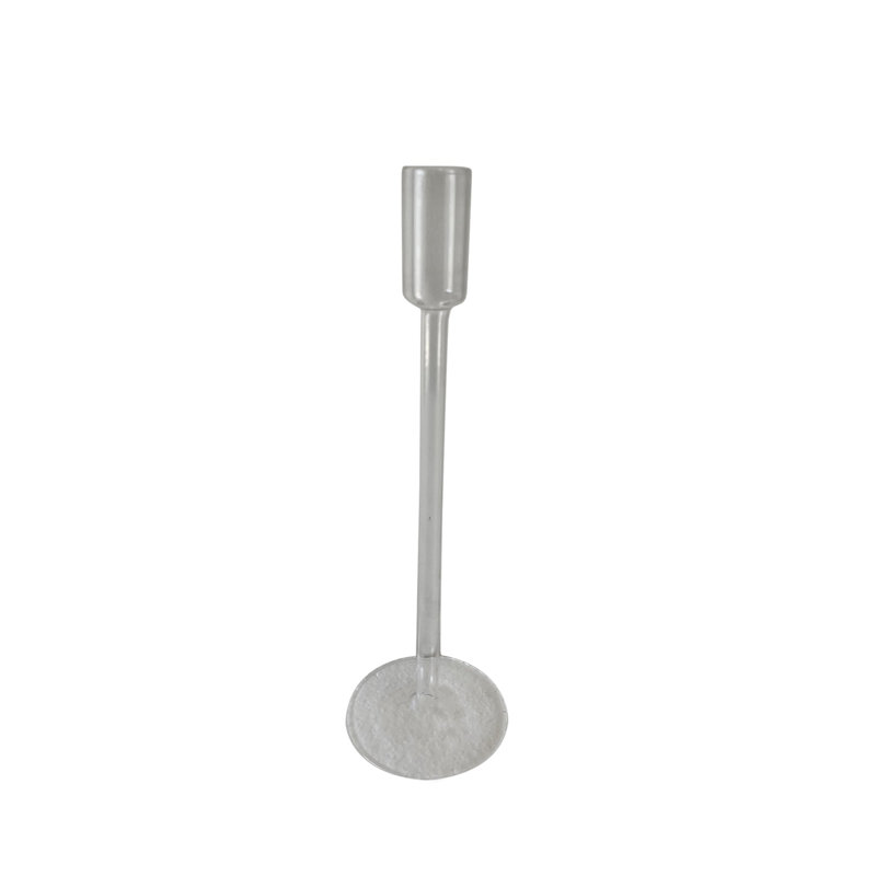 Porte-bougie en verre transparent H 11 po et diamètre 3,5 po