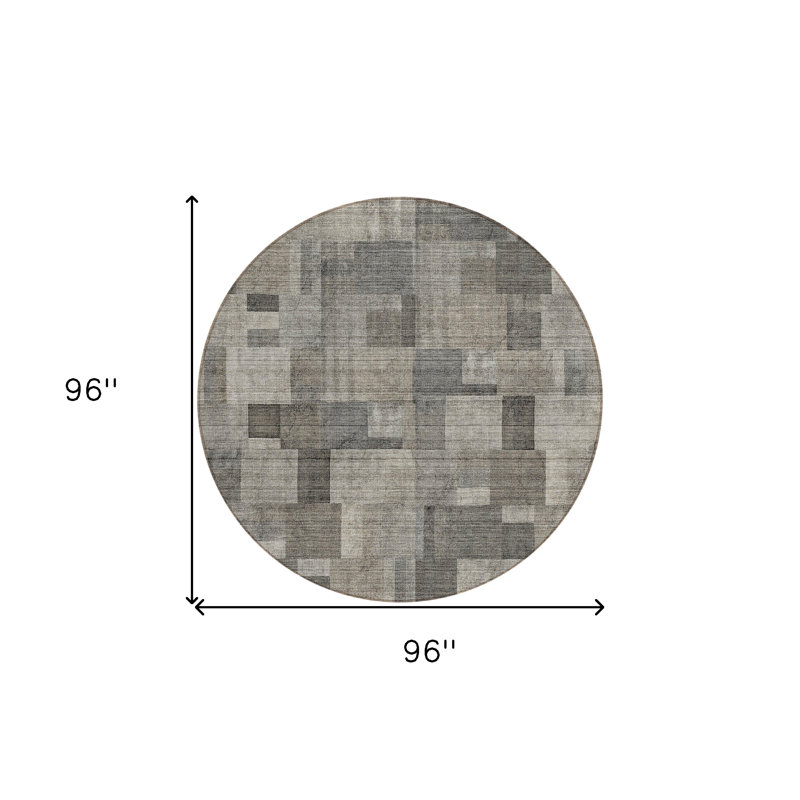 Tapis rond beige 8 po