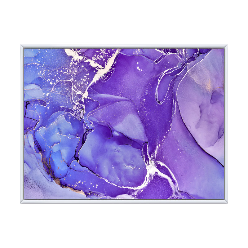 «Mauve et bleu», reproduction sur toile, H 30 po x l 40 po, Toile à cadre flottant blanc