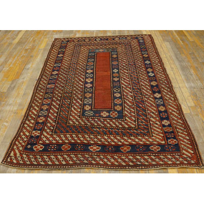 Rustic Antique Late 19th Century Geometric Caucasian Tribal Design Rug
