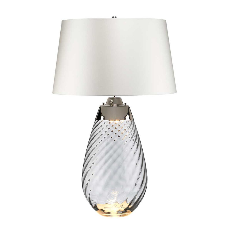 Morrisdale Glass Table Lamp, Transparent, White