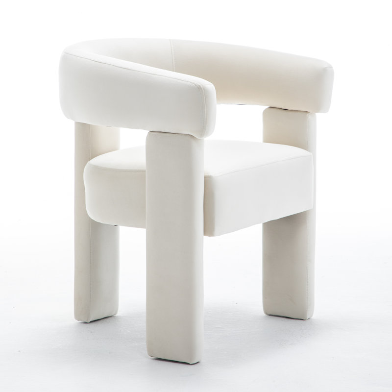 Chaise légère et luxueuse en velours, Beige
