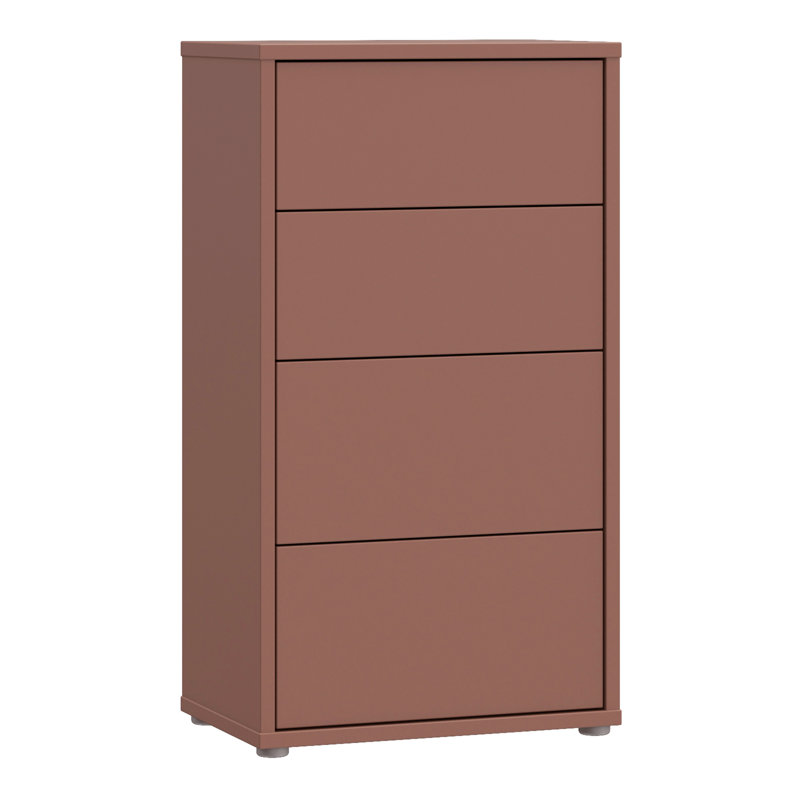 54.8 cm W Chest of 4 Drawers, Orange