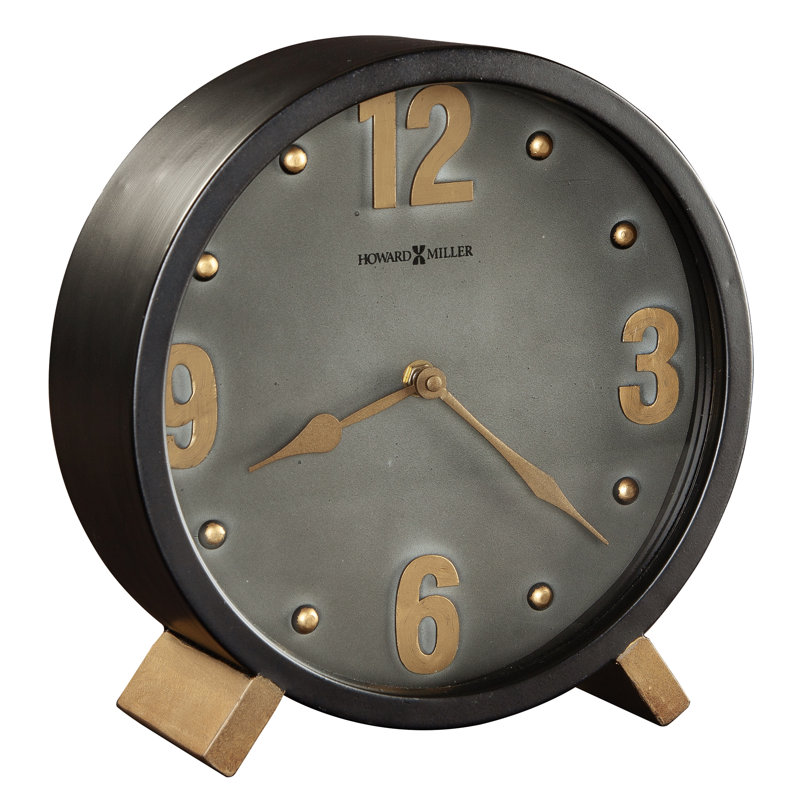 Metal Quartz Movement / Crystal Tabletop Clock Black