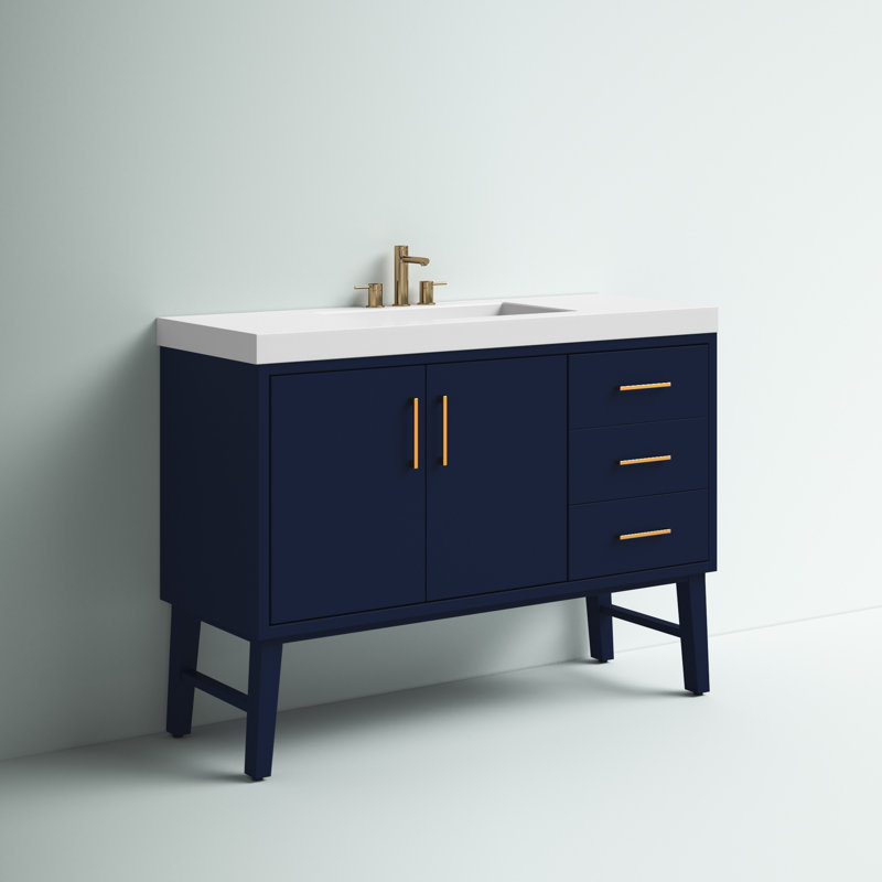 Ensemble de meuble-lavabo simple 49 po Brandeis, Bleu