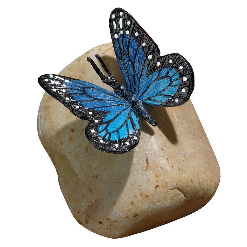 Butterfly Insects Metal Stone Garden Statue