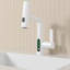 Robinet de lavabo de salle de bain blanc avec relevage coulissant et affichage de la température à DEL - rotatif à 360 °, 31 modes de bec, robinet à hauteur réglable avec