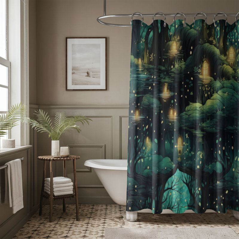 Enchanted Realm - Rideau de douche Premium, H 74 po x l 71 po