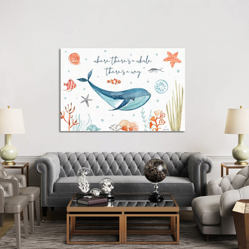 Whale Tale III by Farida Zaman - Wrapped Canvas Gallery-Wrapped Canvas Giclée, 152.5 cm H x 101.5 cm W