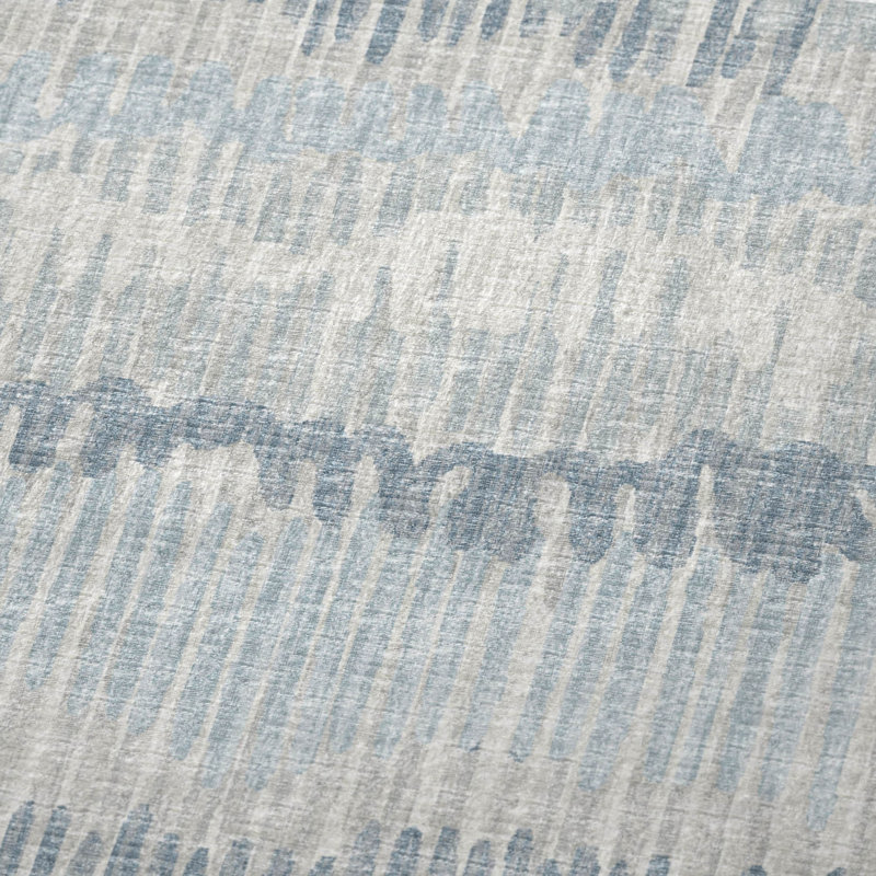 Premium Machine Washable Addison Sherpa Throw Blanket, Blue Abstract 