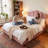 Modern Palm-Shaped Upholstered Bed with Lift Up Storage, Queen, Pink Velvet-1590389984-1604685467