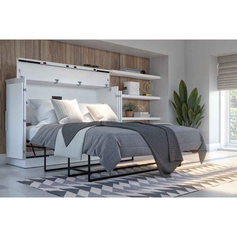 Lit avec armoire Nebula, Double, blanc