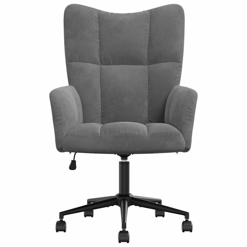 Cheong Upholstered Swivel Armchair, Dark Gray Polyester